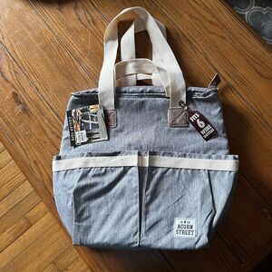 Acorn Street by Fit + Fresh Insulated Wine Cooler Tote, 6 Bottle Capacity, Blue